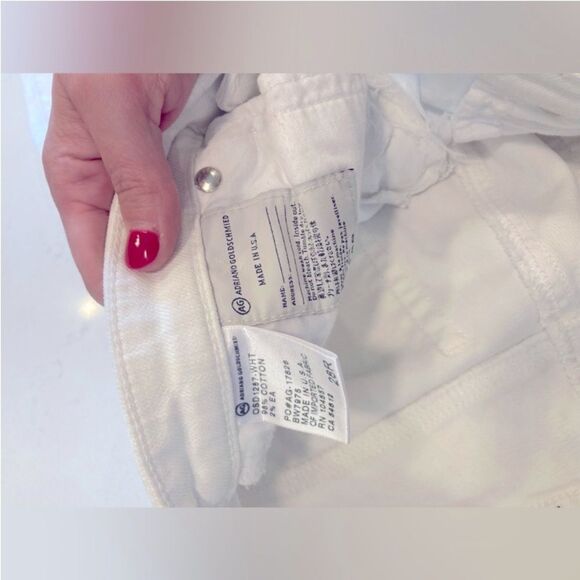 AG The Angelica Boot Cut Petit Low Rise White Denim Stretch Jeans Size 28 - Picture 8 of 9